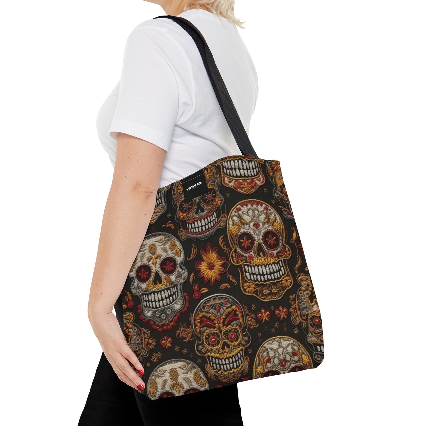 Embroidered Skulls Tote Bag (AOP)