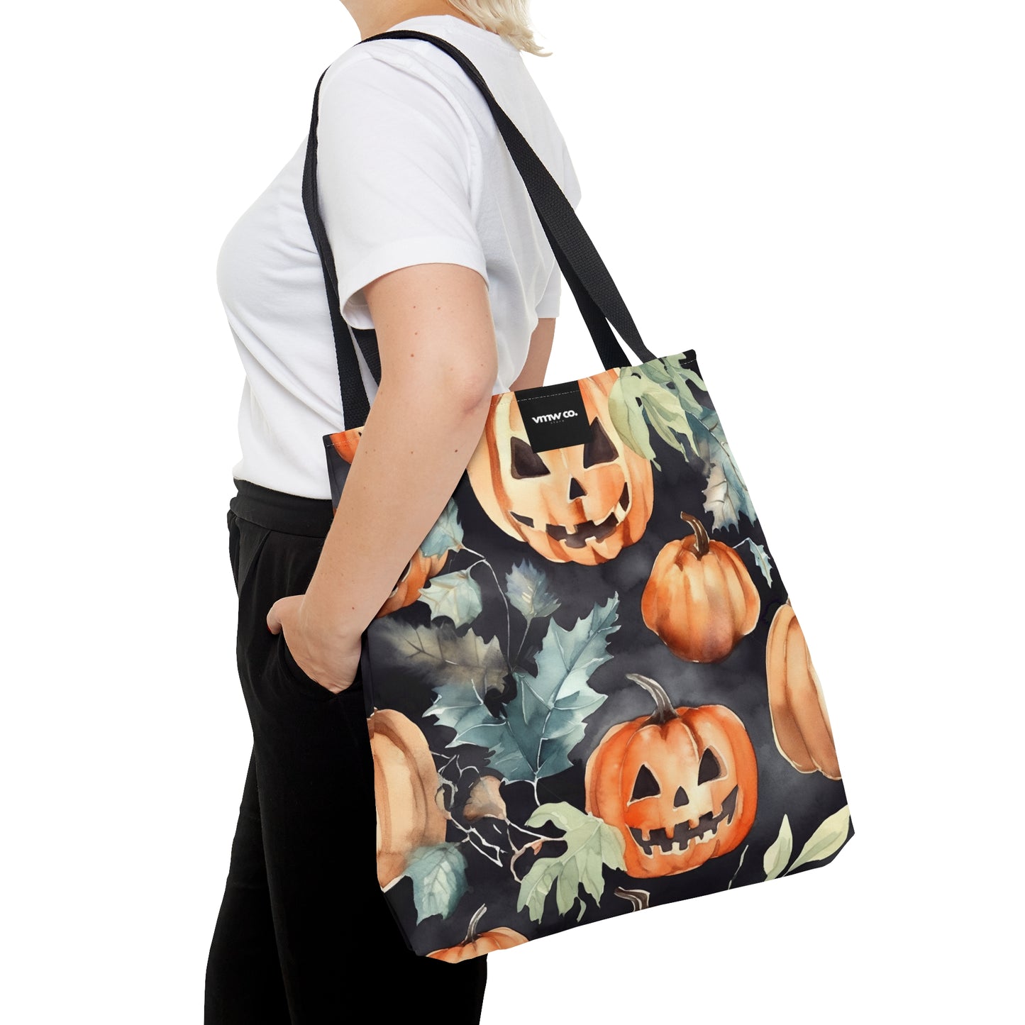 Pumpkin Black Orange Tote Bag (AOP)
