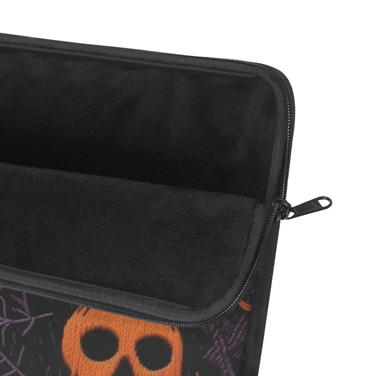 Embroidered Skull Black Purple Laptop Sleeve