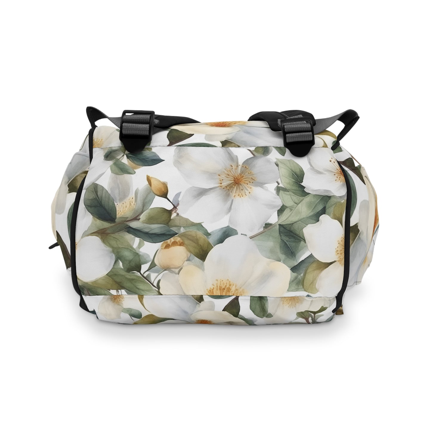White Floral Multifunctional Diaper Backpack