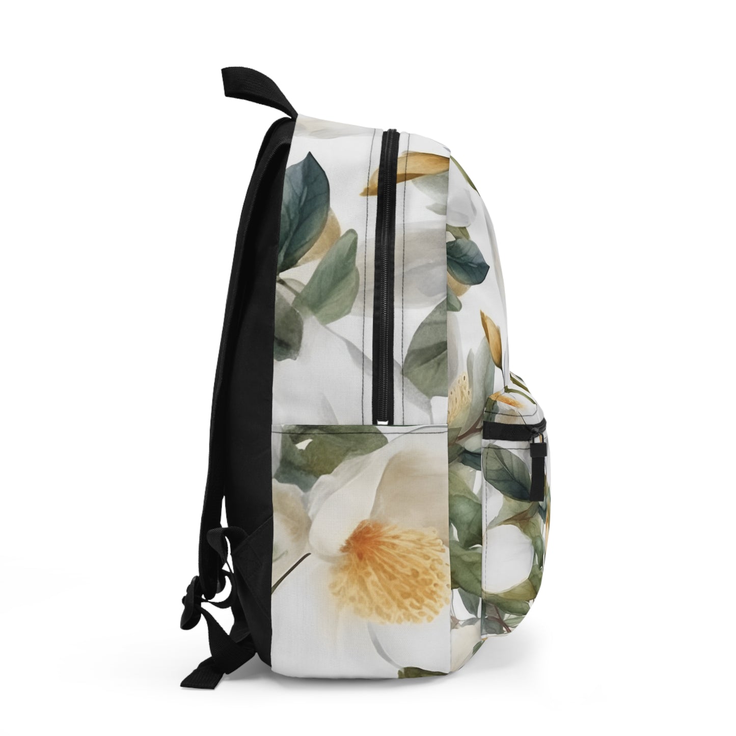 White Floral Pattern Backpack