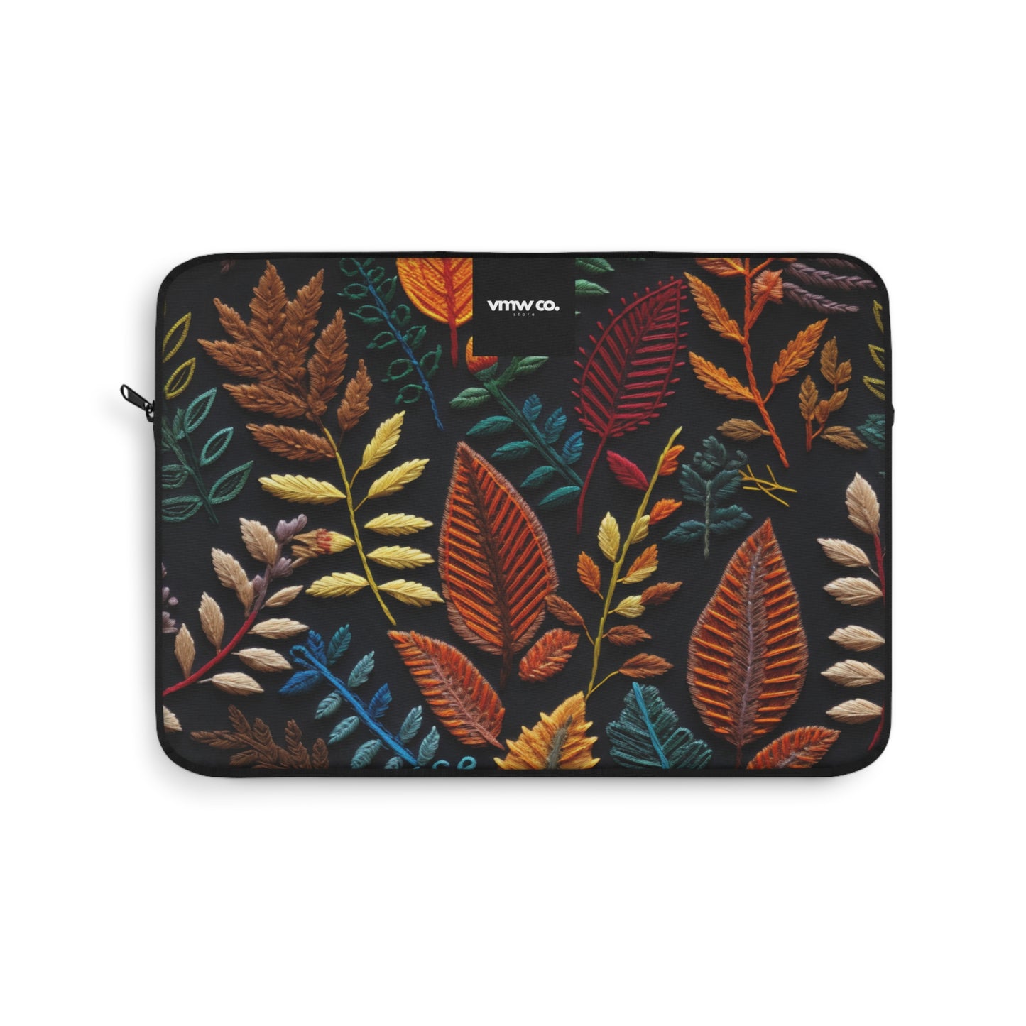 Embroidered Fall Leaves Laptop Sleeve