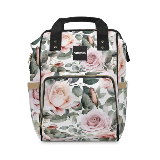 Pink Rose Multifunctional Diaper Backpack