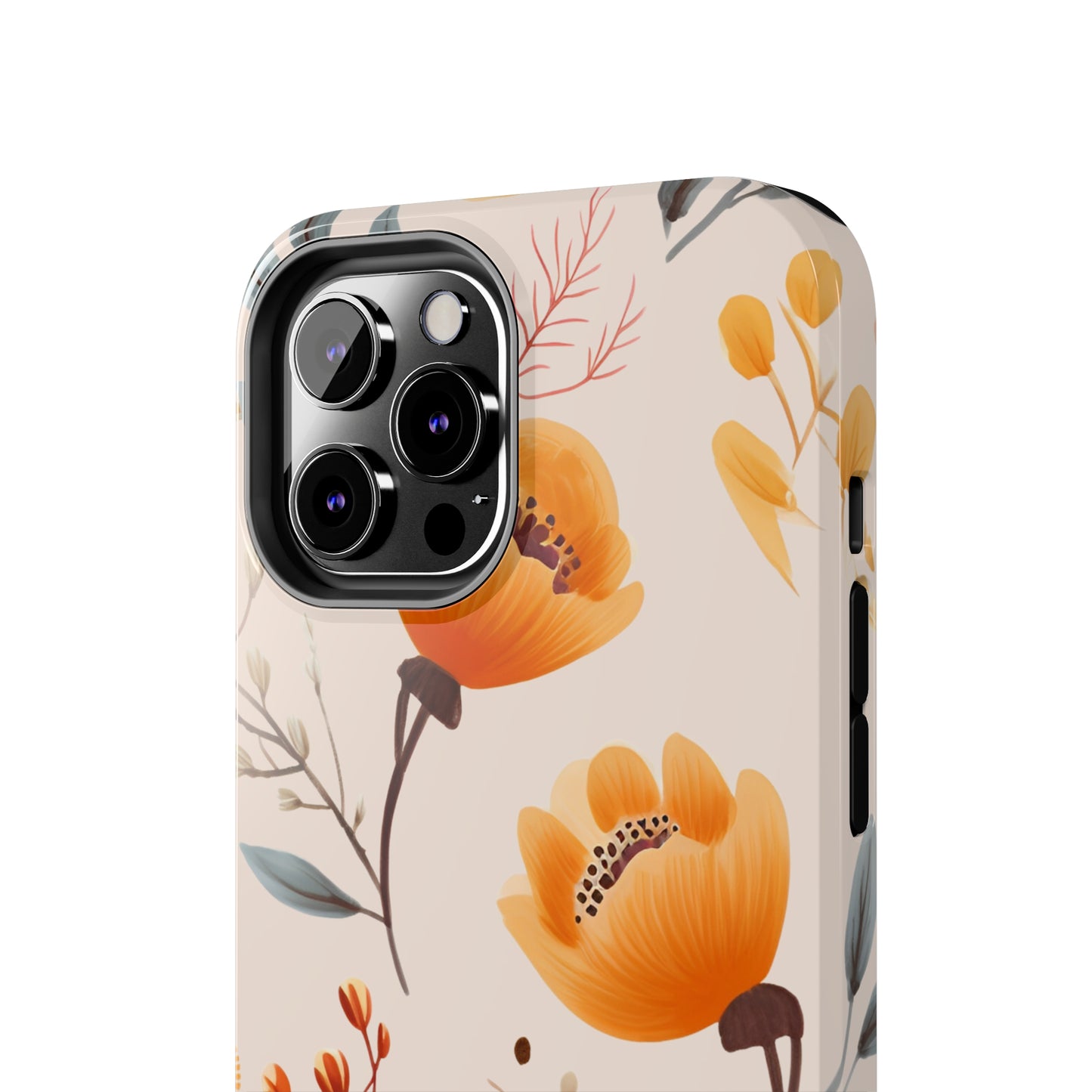Fall Floral Peach iPhone Tough Phone Cases