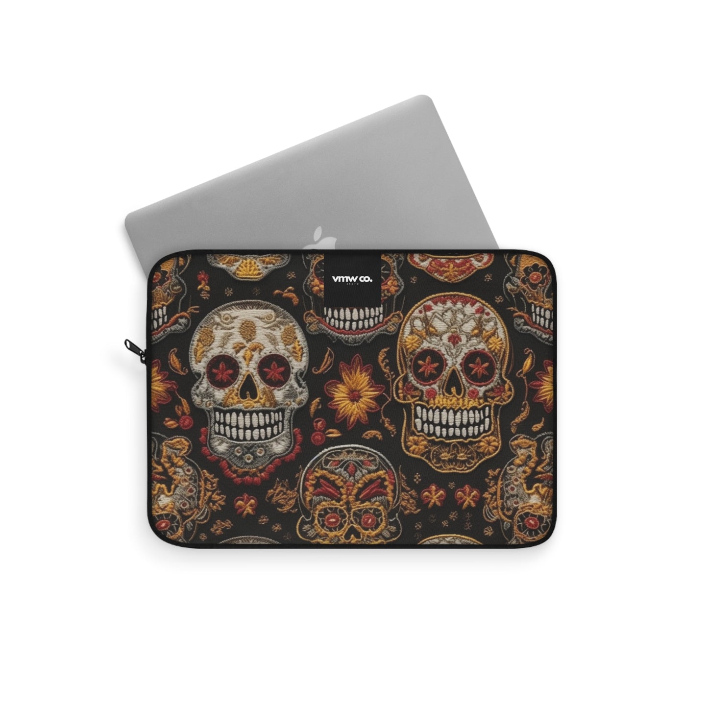 Embroidered Skulls Laptop Sleeve