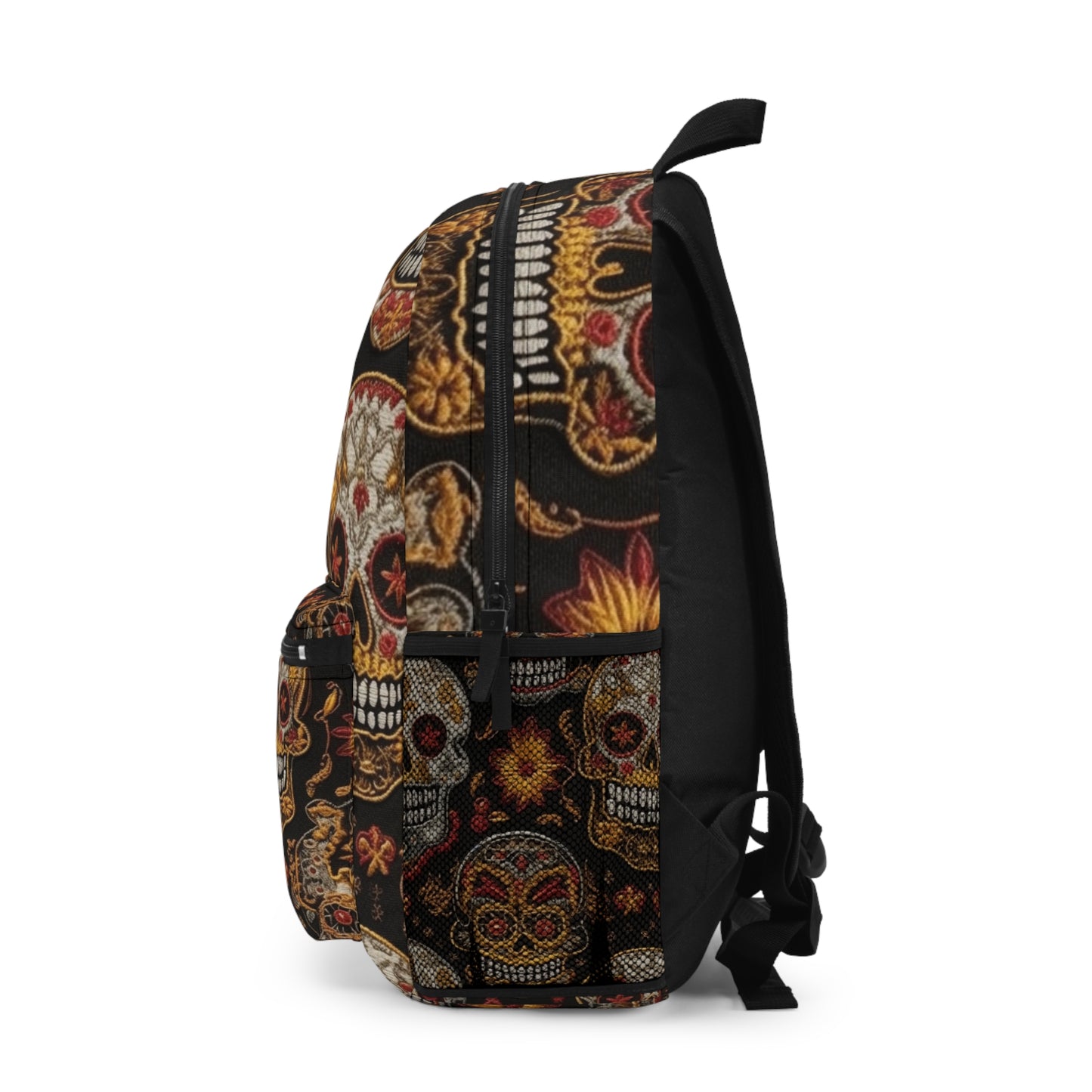 Embroidered Skulls Backpack