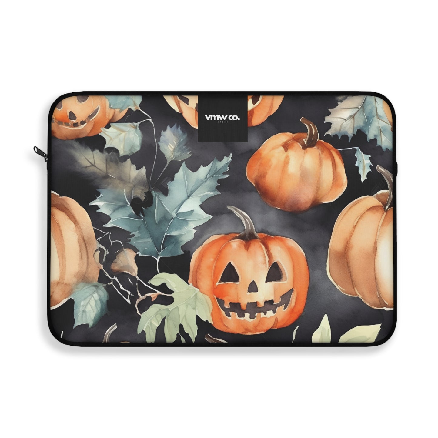 Pumpkin Black Orange Laptop Sleeve