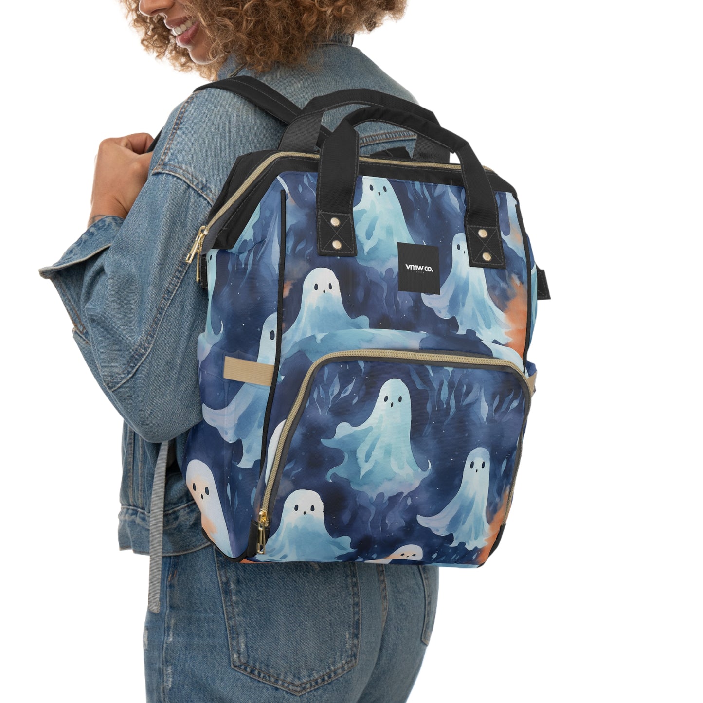 Ghosts Blue Multifunctional Diaper Backpack