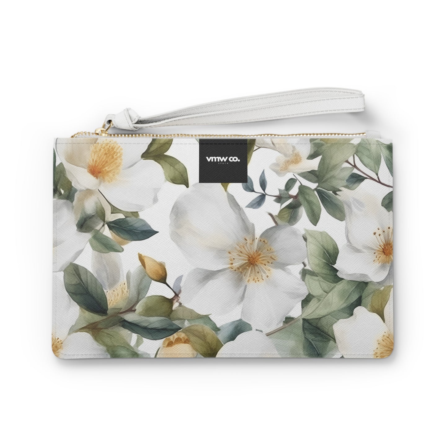 White Floral Clutch Bag