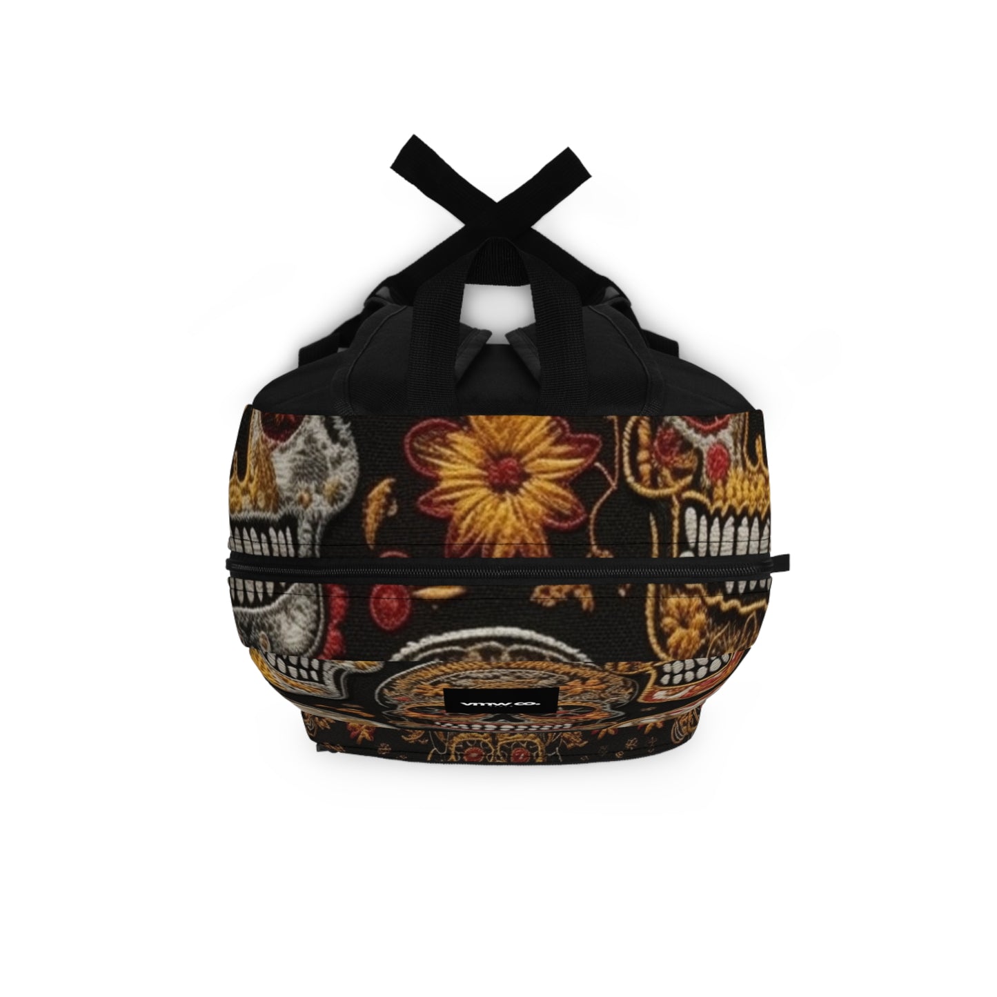 Embroidered Skulls Backpack