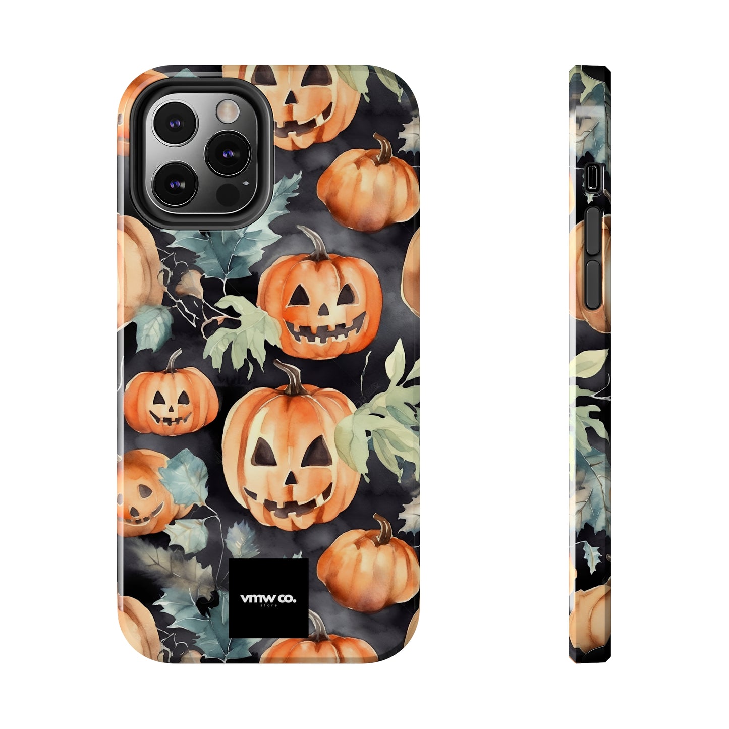 Pumpkin Black Orange iPhone Tough Phone Cases