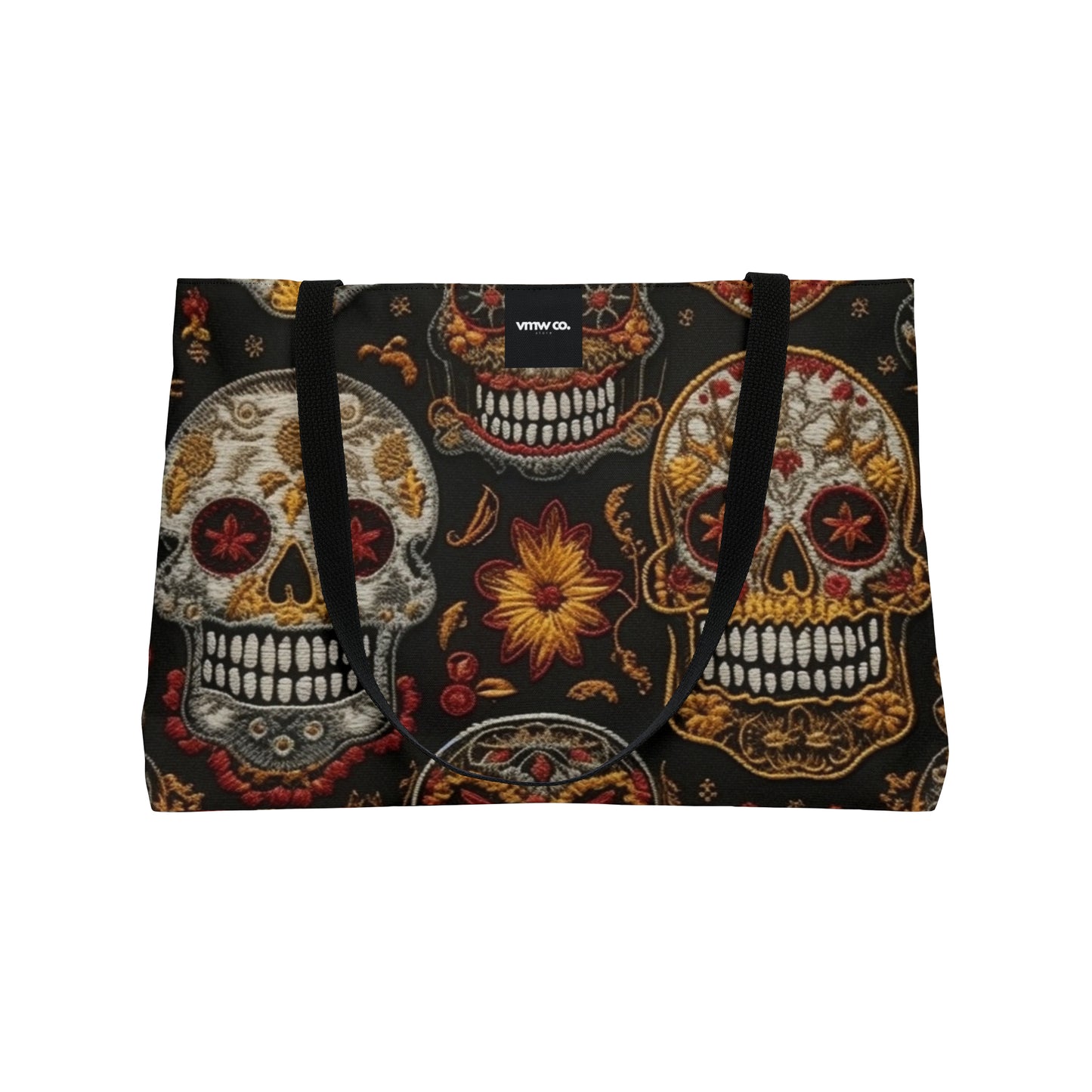 Embroidered Skulls Weekender Tote Bag