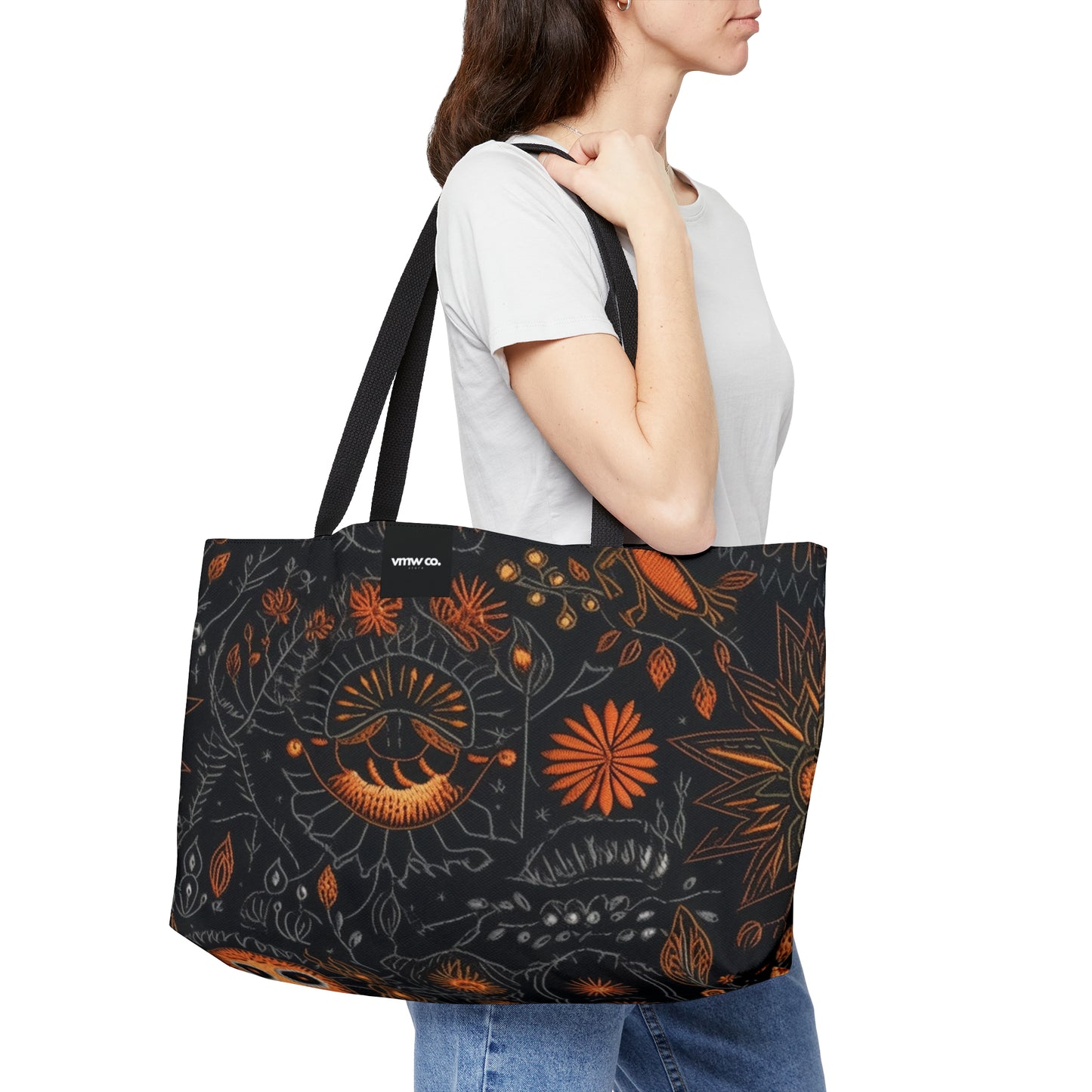 Halloween Black Orange Weekender Tote Bag