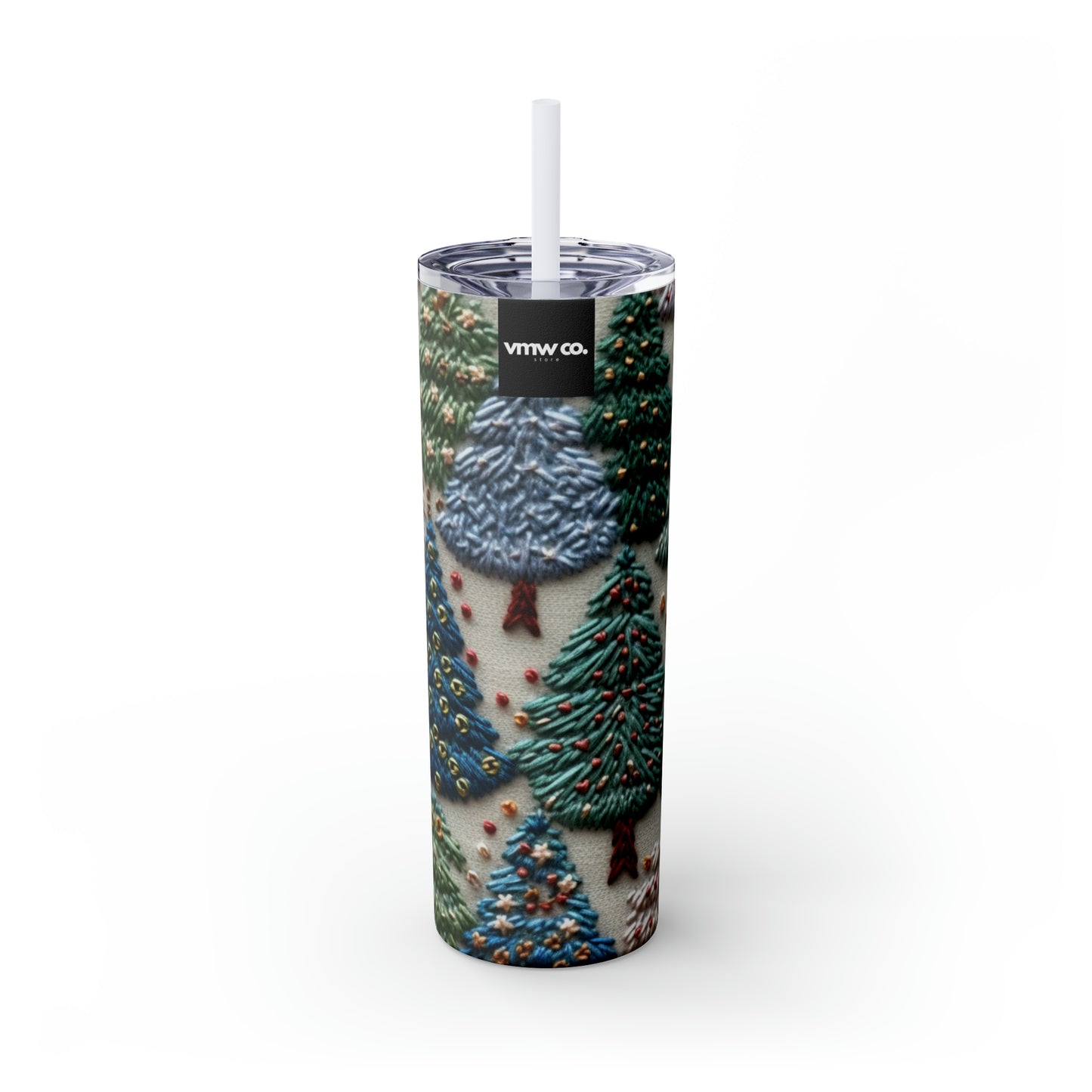 Christmas Tapestry Skinny Tumbler with Straw, 20oz