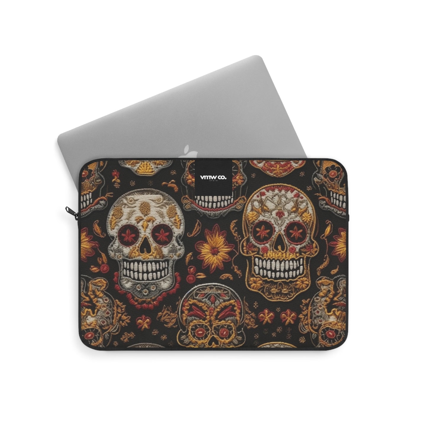 Embroidered Skulls Laptop Sleeve