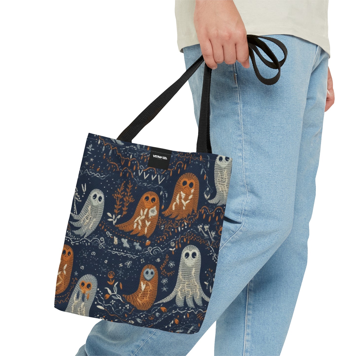 Ghosts Blue and Orange Tote Bag (AOP)