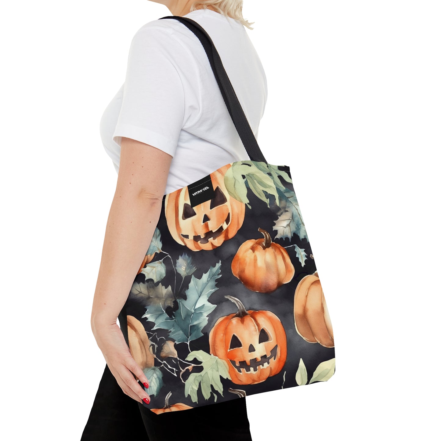 Pumpkin Black Orange Tote Bag (AOP)