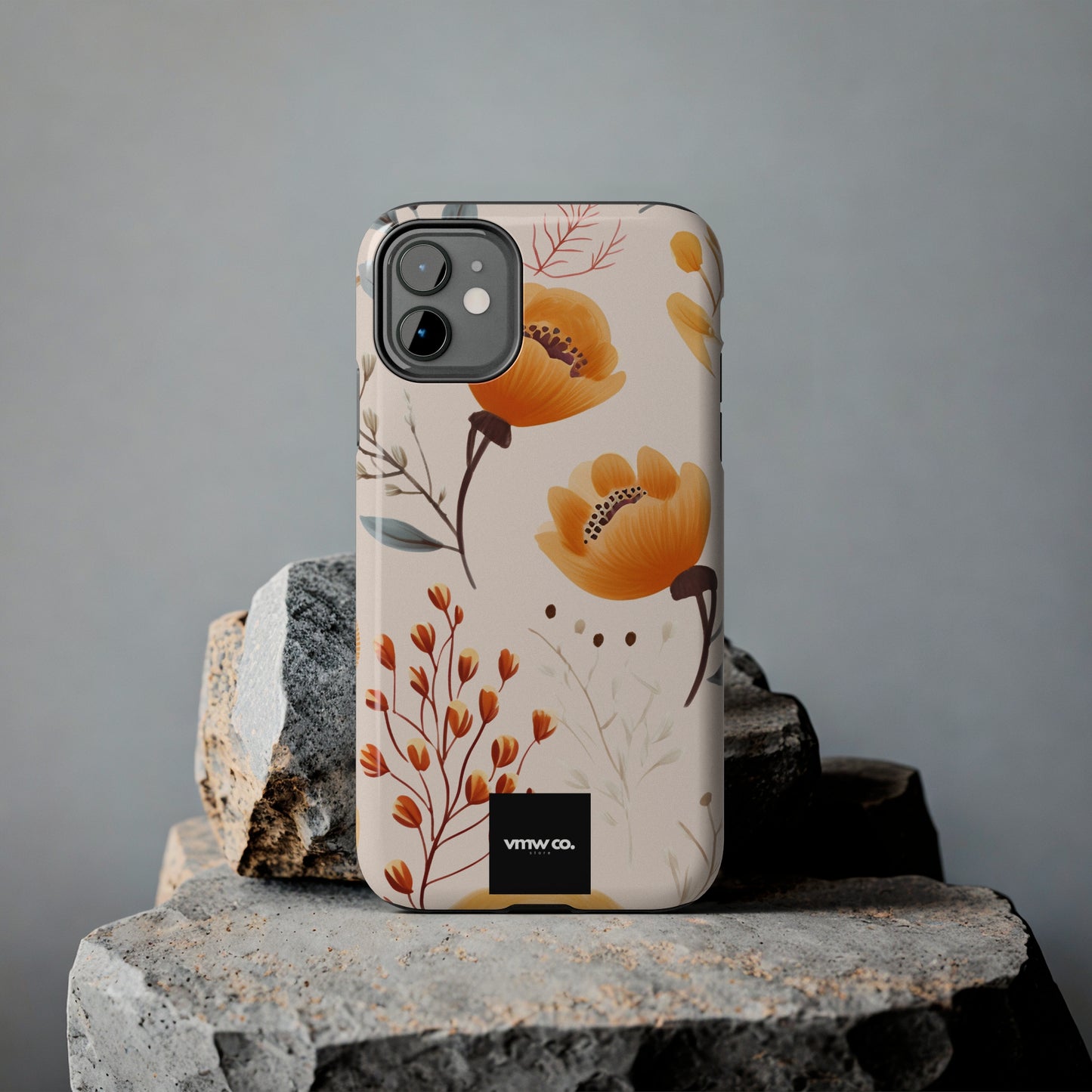 Fall Floral Peach iPhone Tough Phone Cases