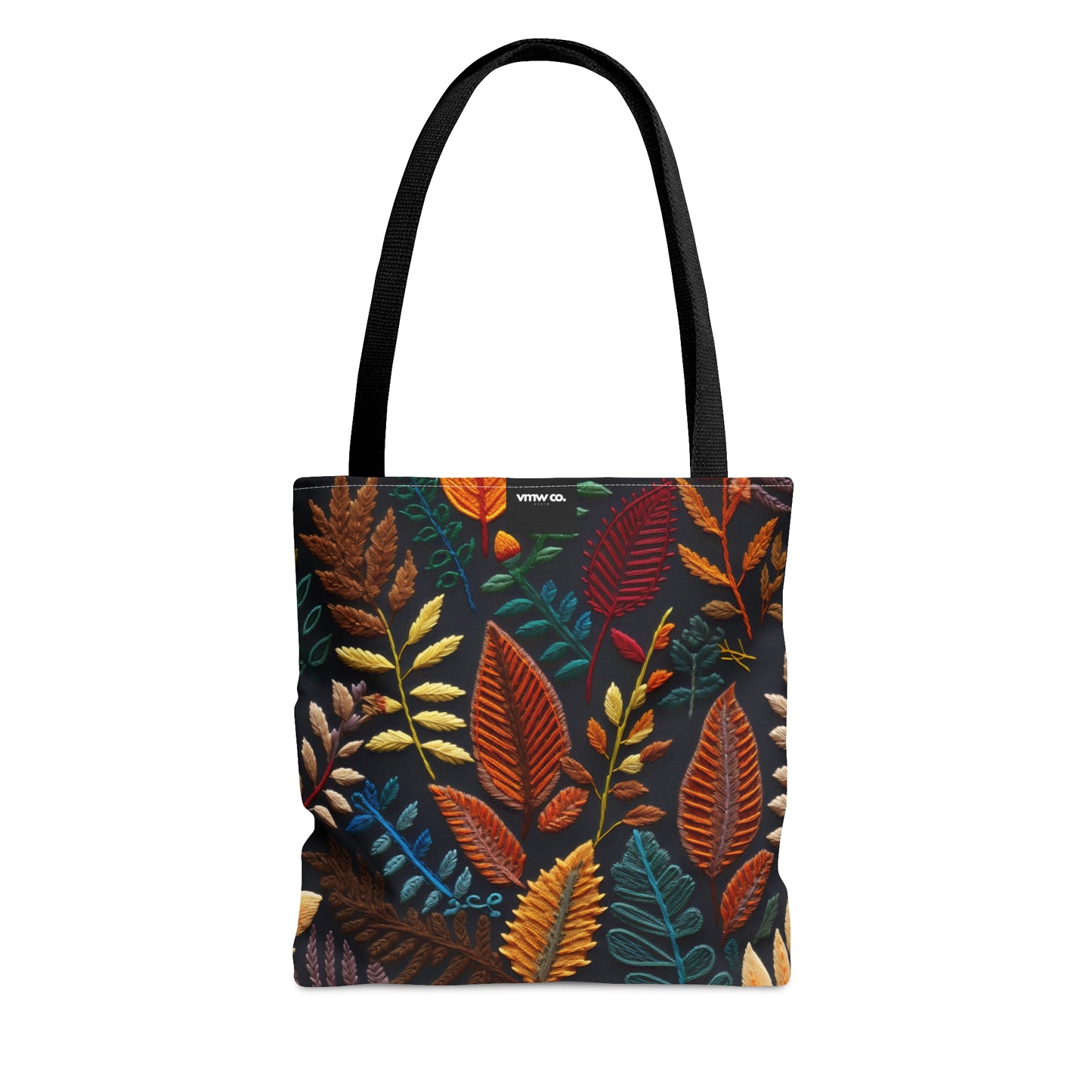 Embroidered Fall Leaves Tote Bag (AOP)