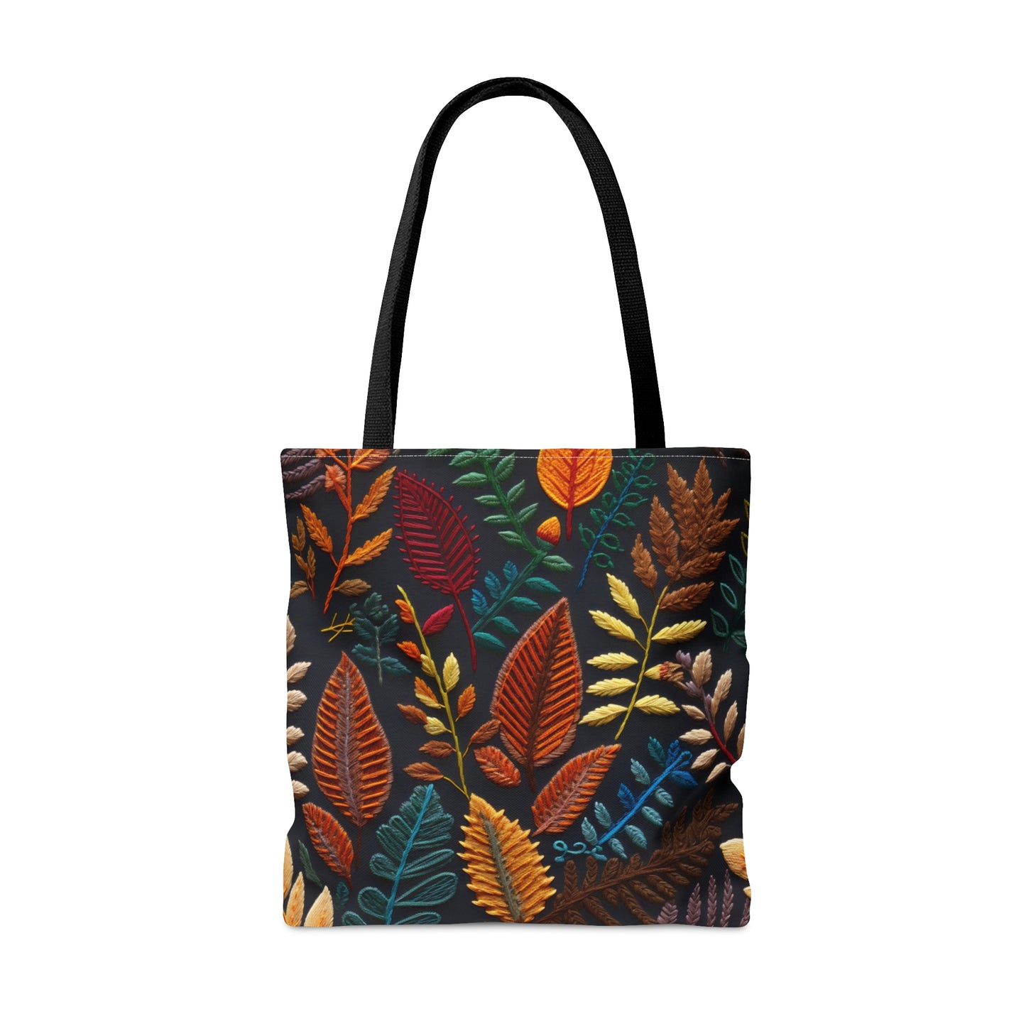 Embroidered Fall Leaves Tote Bag (AOP)
