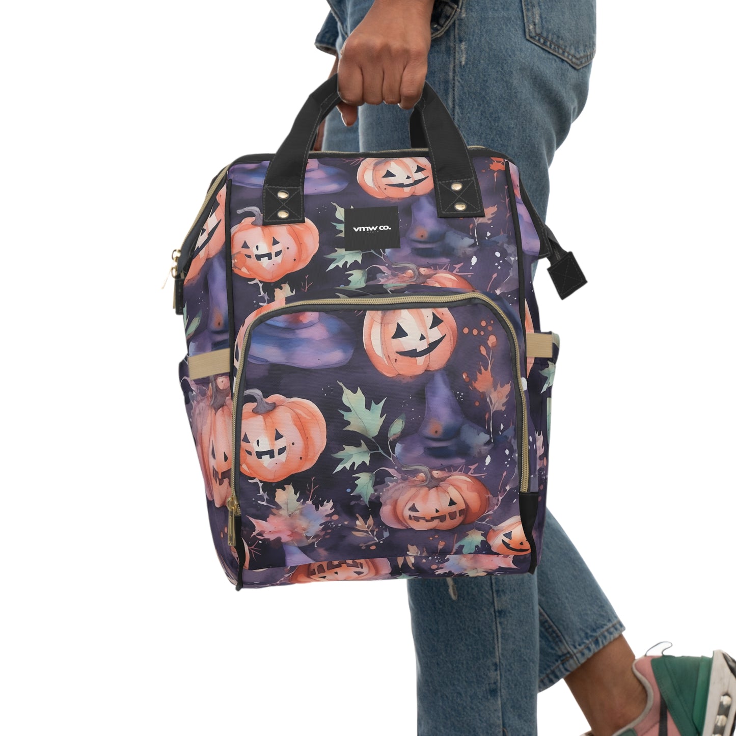 Pumpkin Purple Orange Multifunctional Diaper Backpack